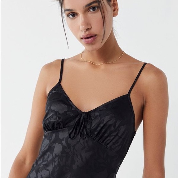 satin tie front dress